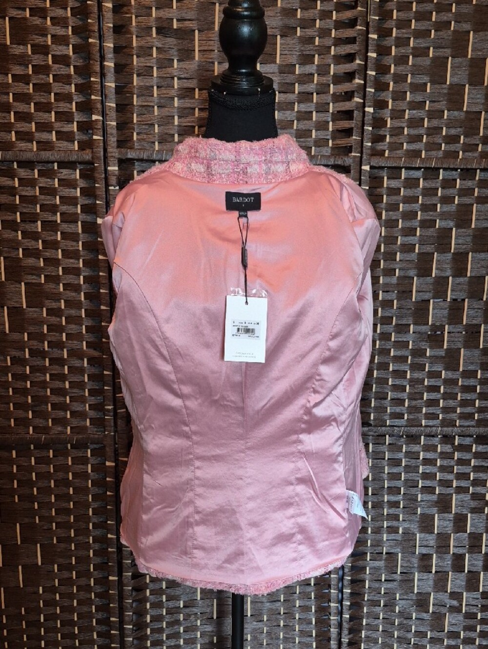 Bardot Pink Tweed Double-Breasted Blazer And Skirt - Picture 8 of 13